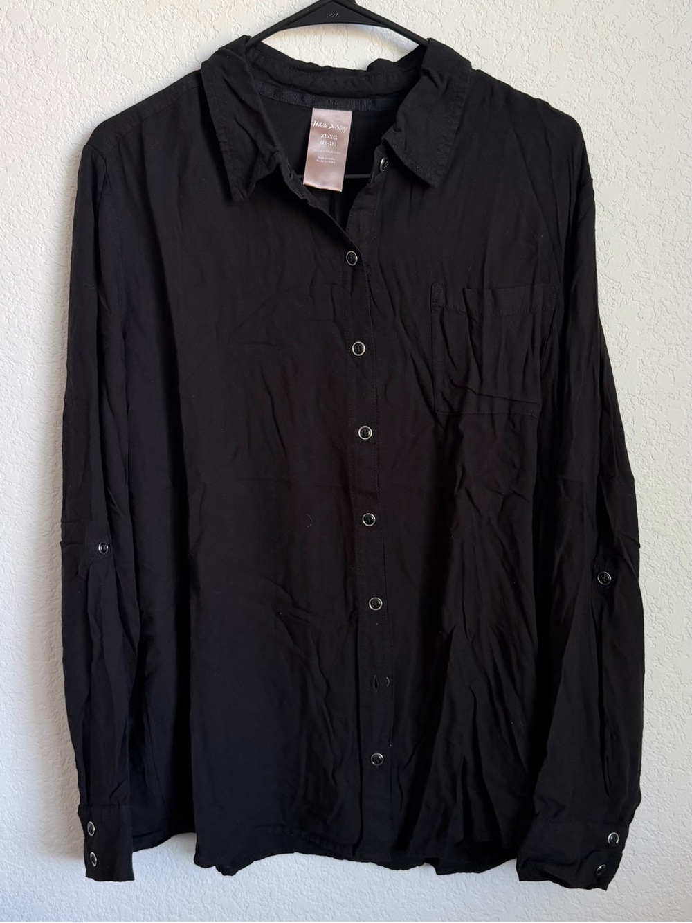 White Stag Black Lightweight Button-Up Shirt